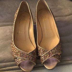Red Bottoms Christian Louboutin 37 7 7.5 Glitter